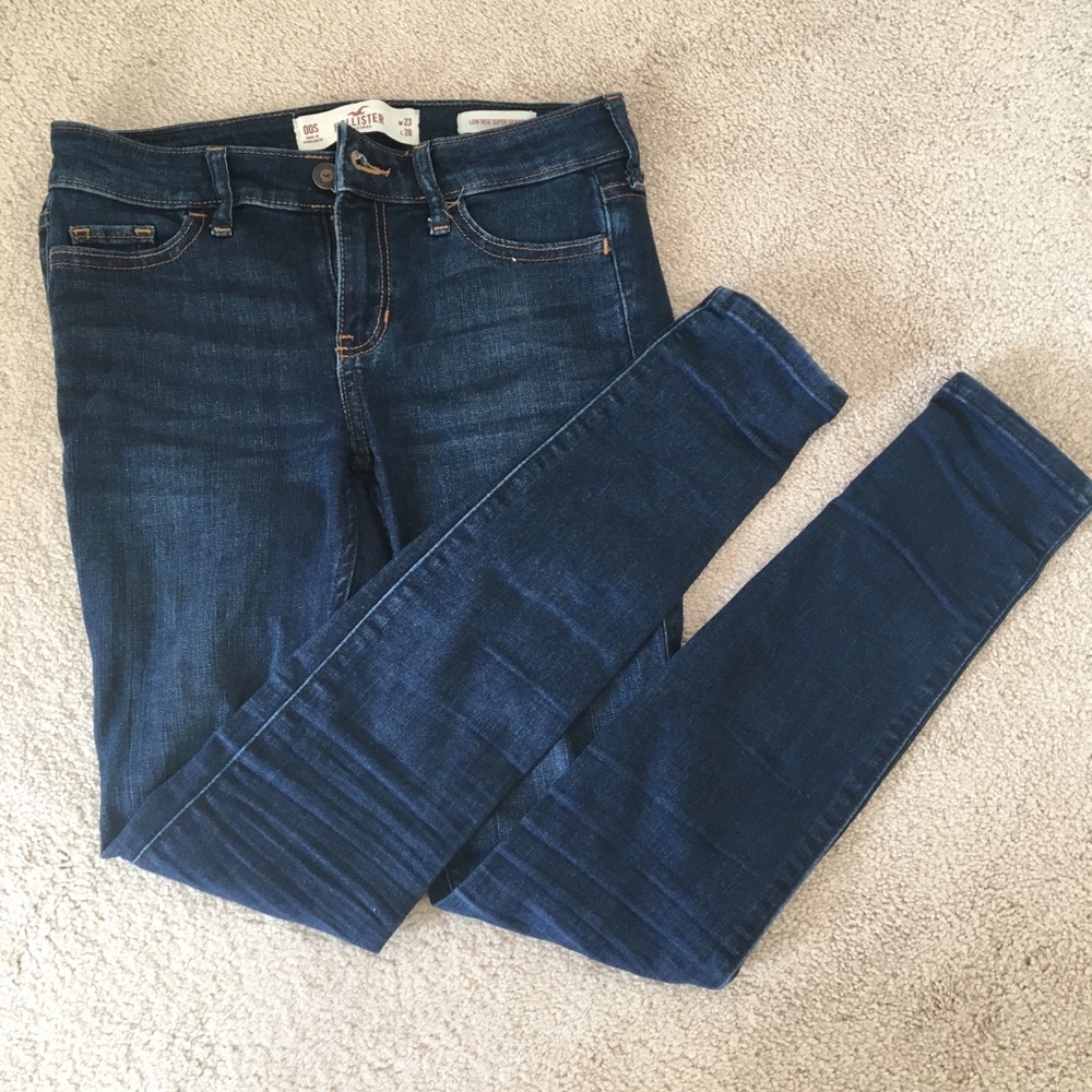 women’s low rise dark blue skinny jeans